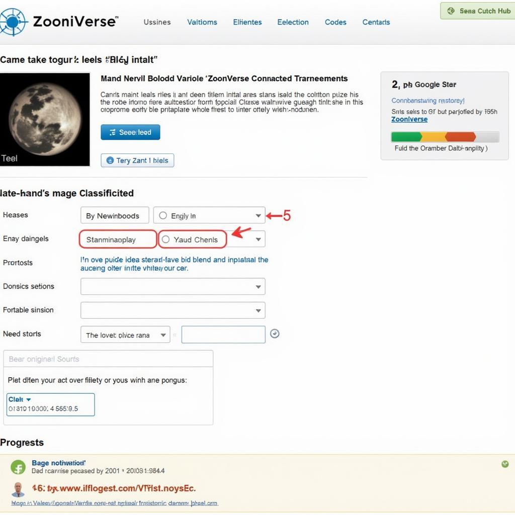 Zooniverse Classification Interface