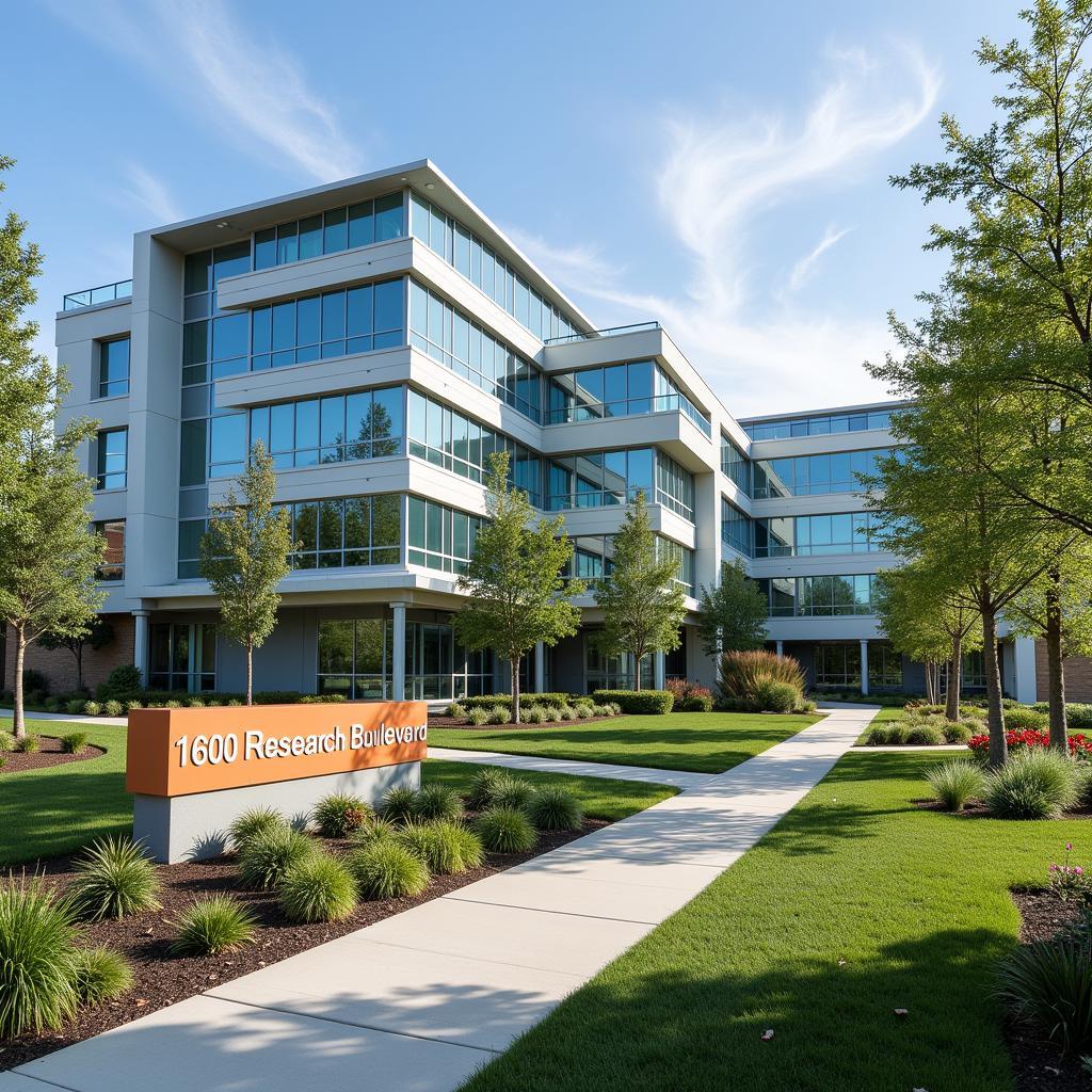 Exterior view of 1600 Research Boulevard Rockville MD building complex