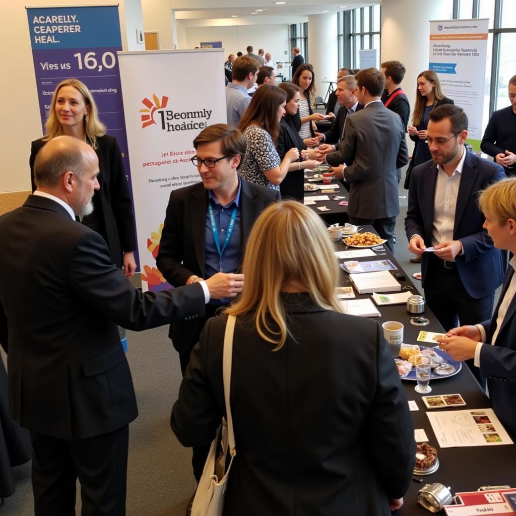 Attendees networking at the Academy Health Annual Research Meeting.