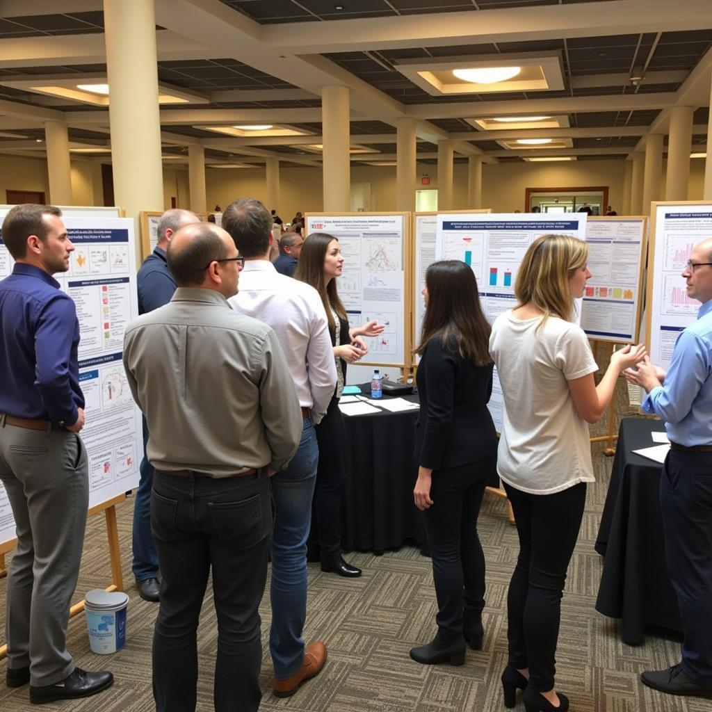 Researchers presenting their work at the Academy Health Annual Research Meeting.