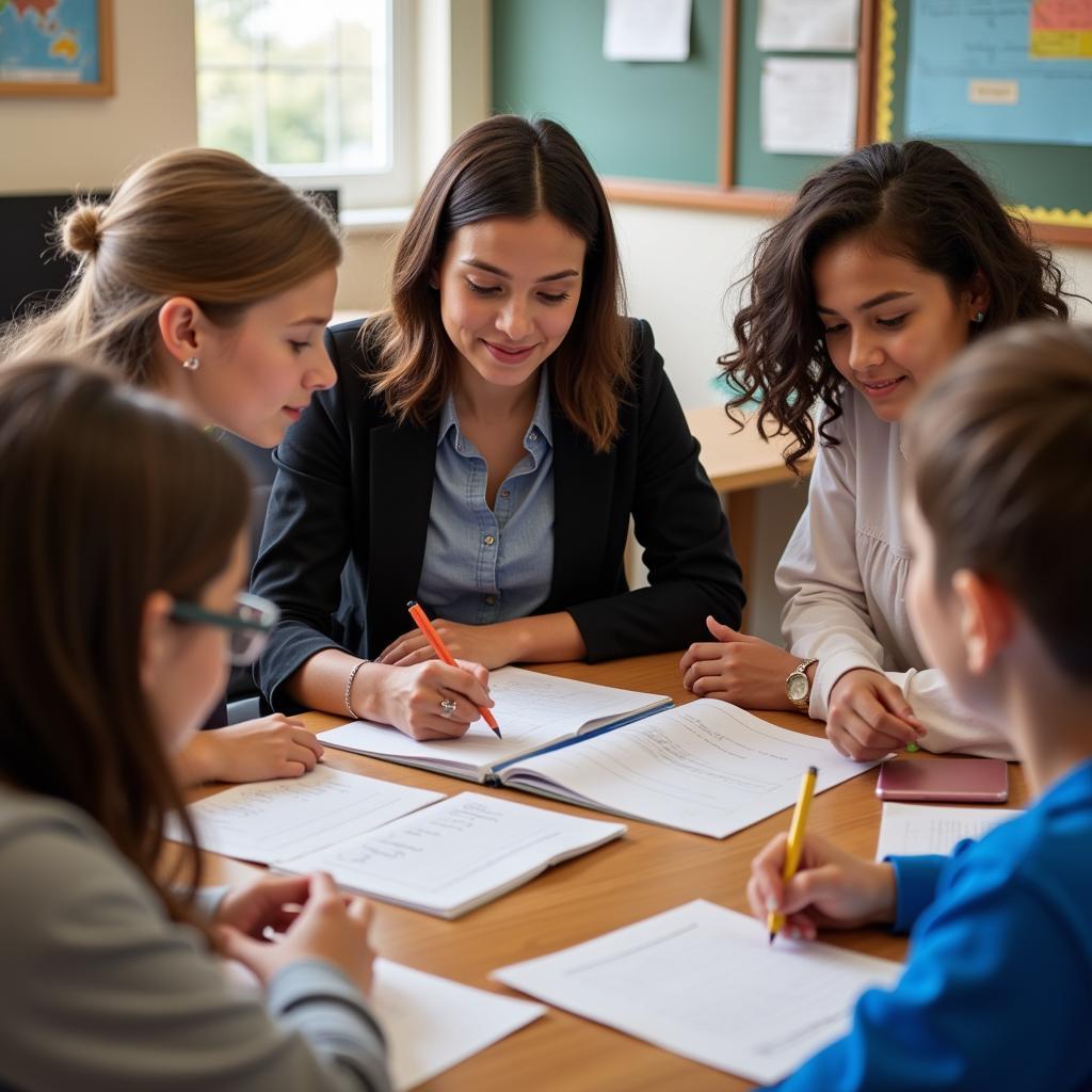 Action research being conducted in a classroom setting