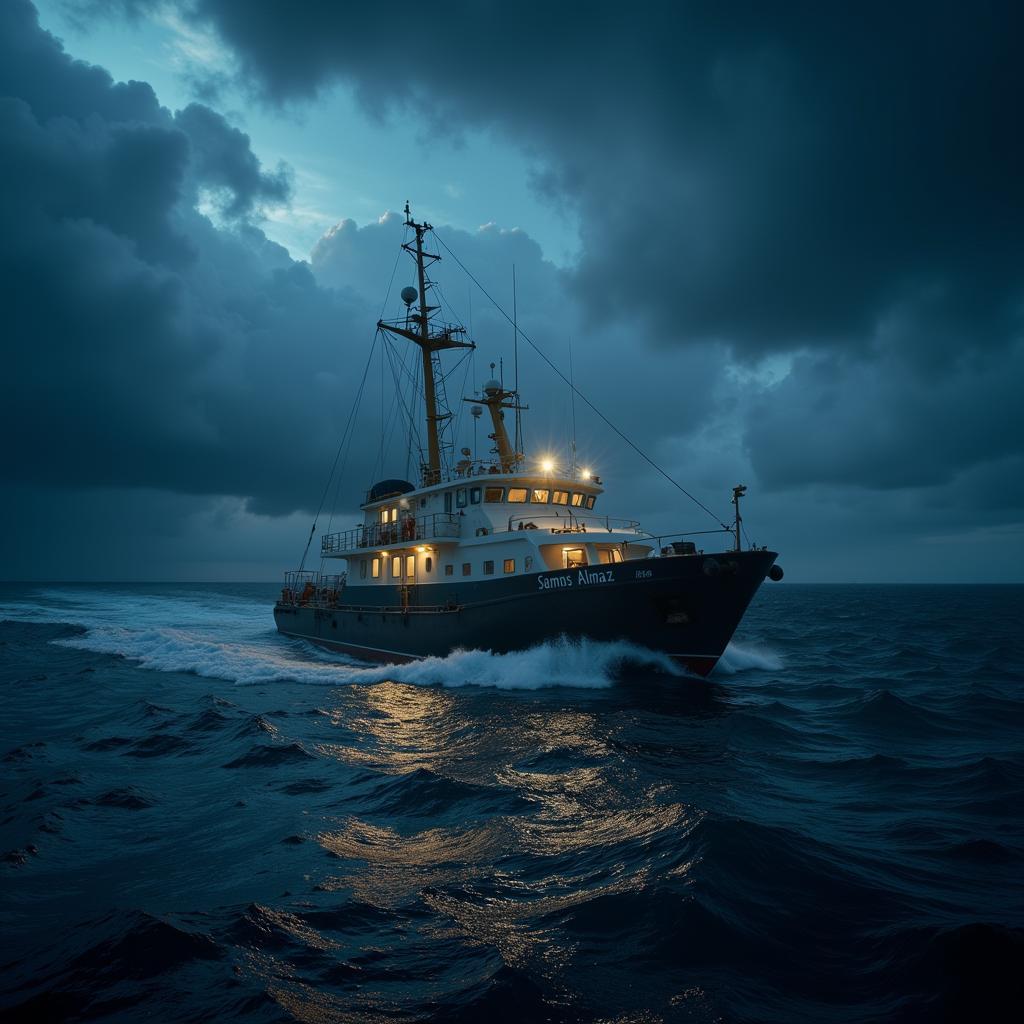 Almaz research vessel investigating the Bermuda Triangle