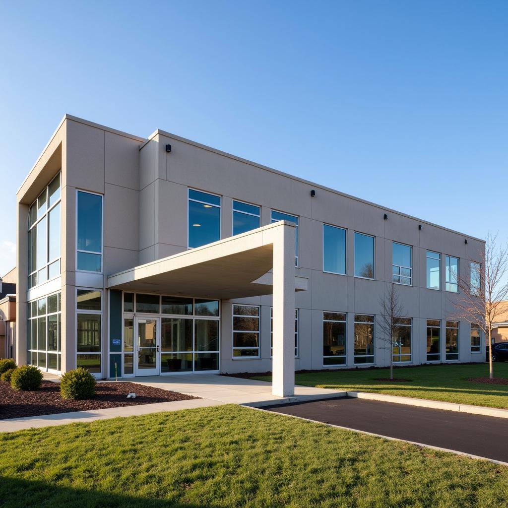 Exterior view of the American Glass Research Building in Butler, PA