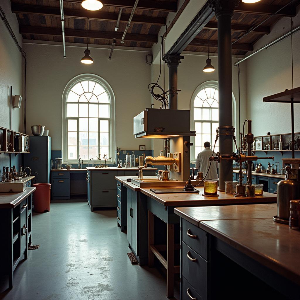 Interior view of a laboratory in the American Glass Research Building