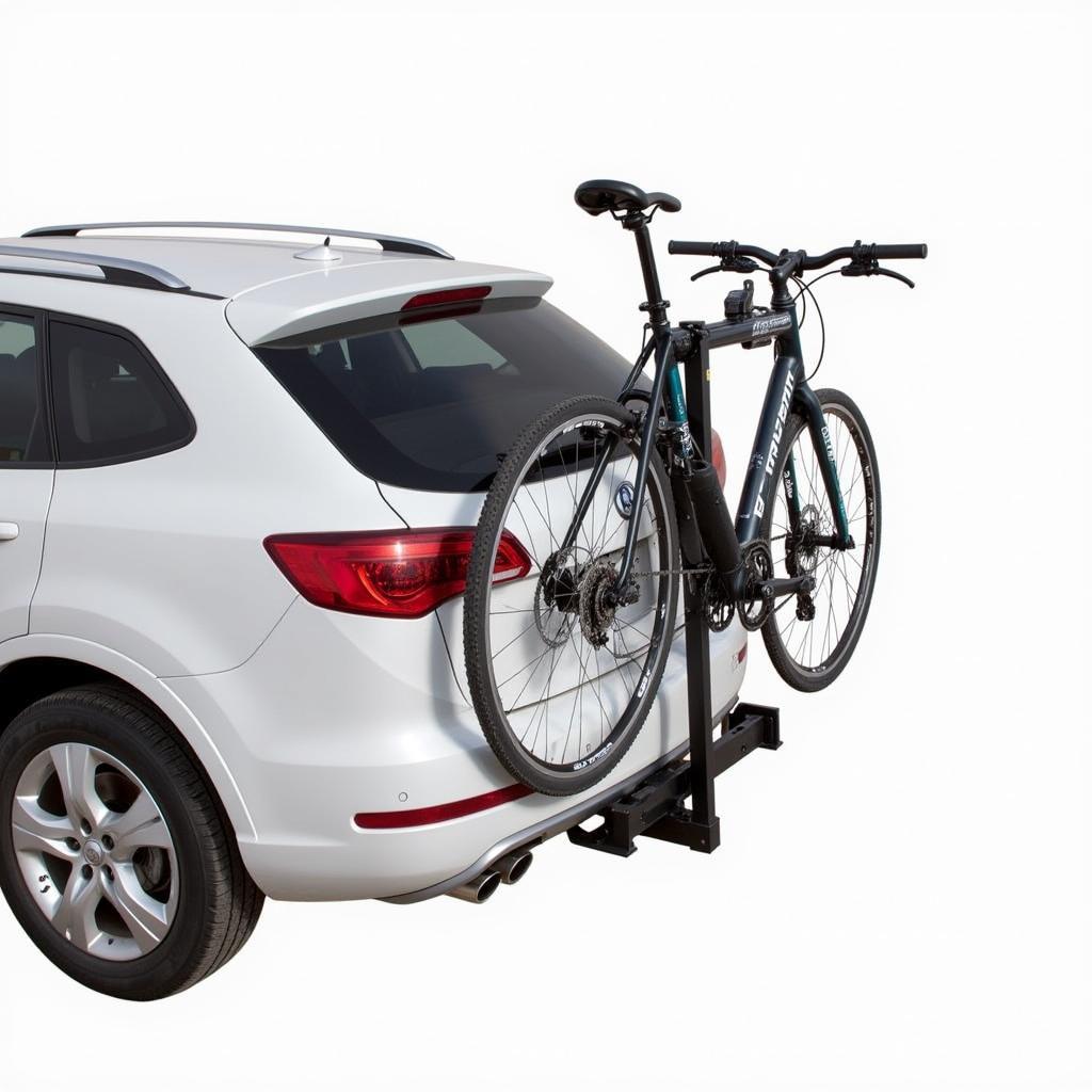 An AMP Research bike rack mounted on a vehicle