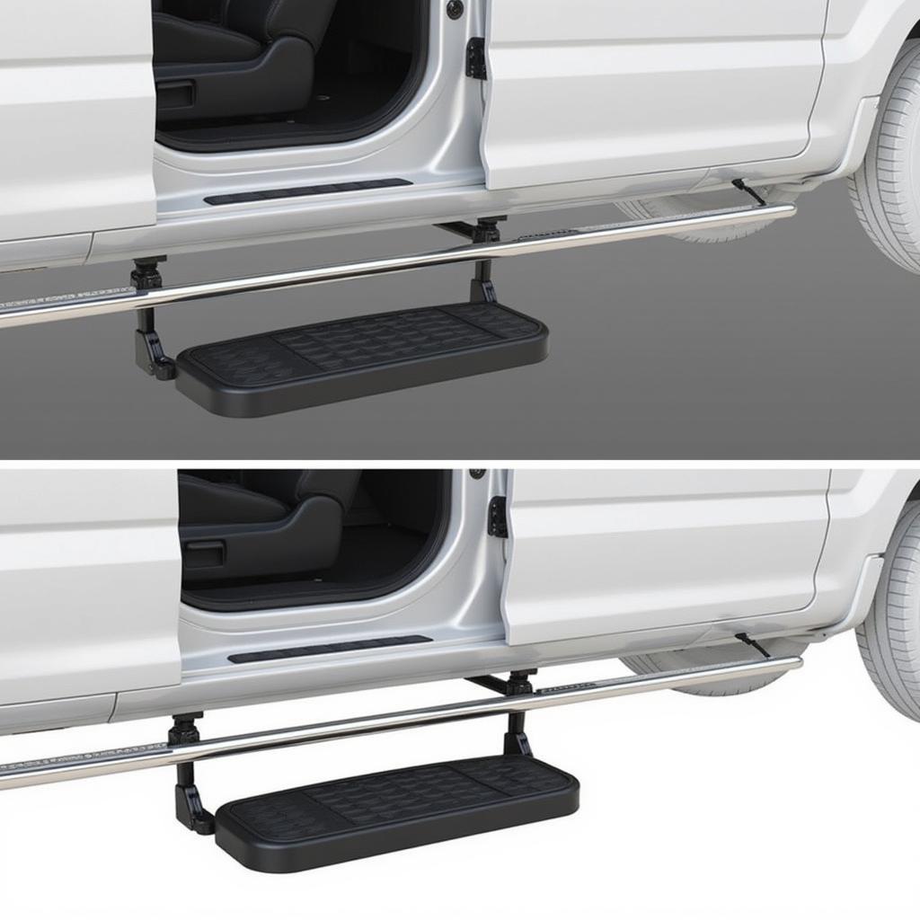 AMP Research PowerSteps extending and retracting on a truck