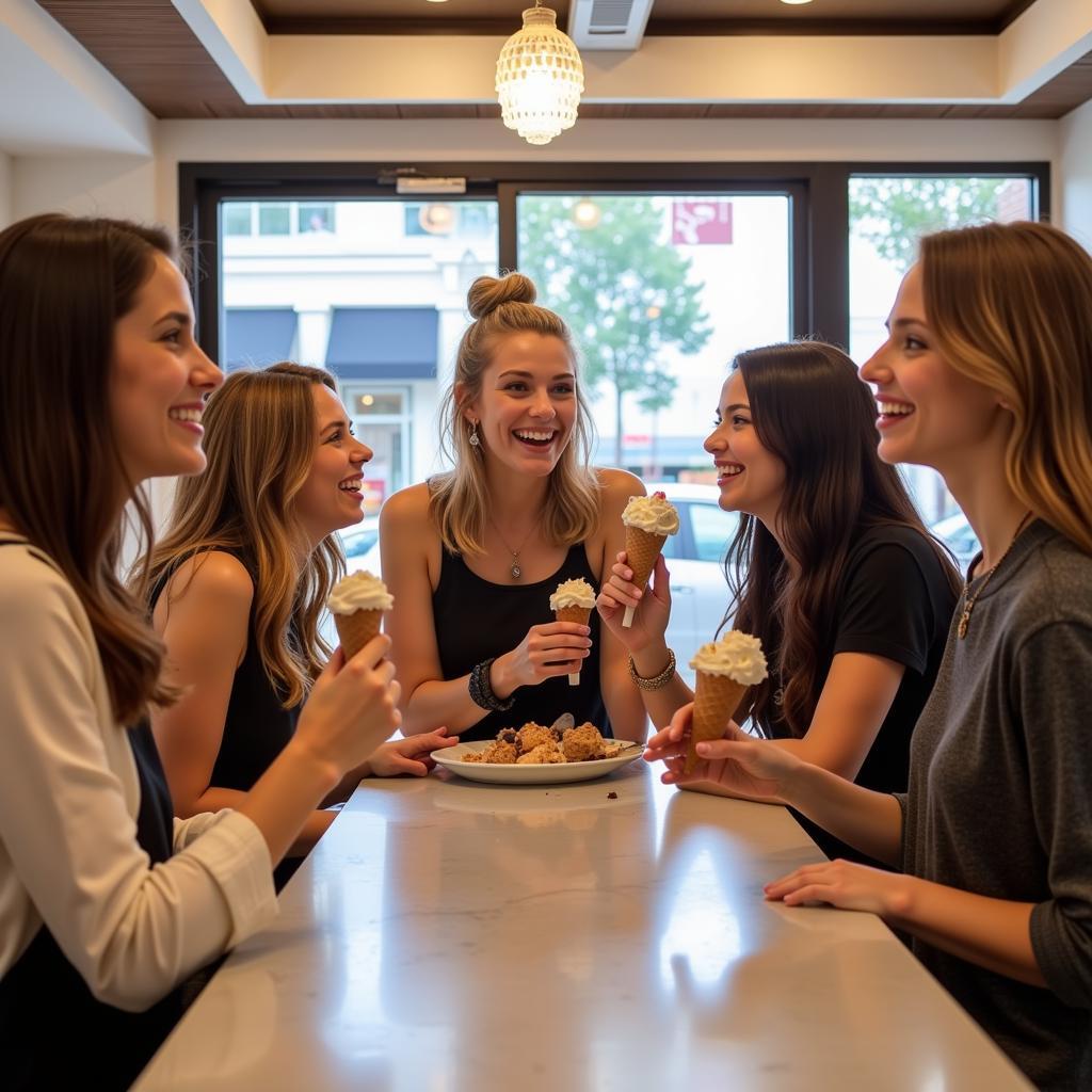 Enjoying Ice Cream at Amy's Research Blvd