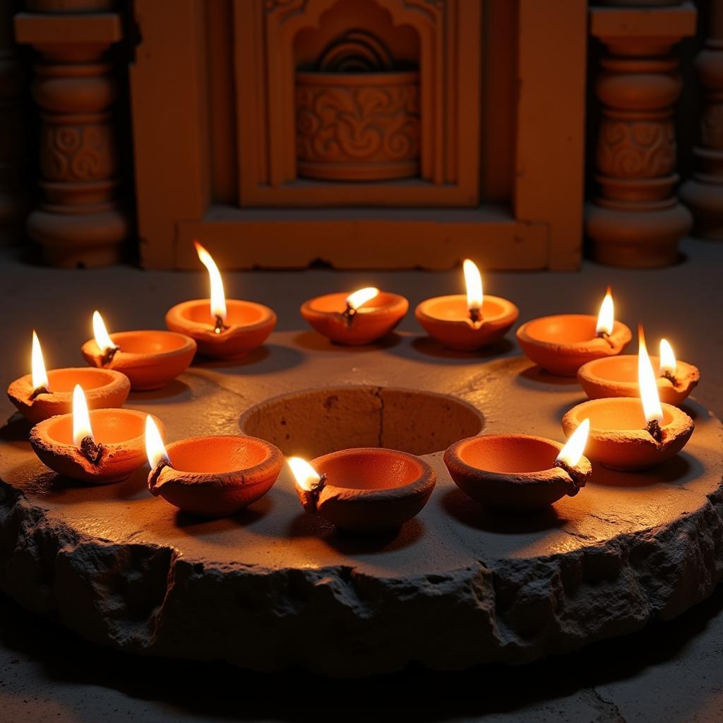 Ancient Diya Usage in Religious Ceremonies