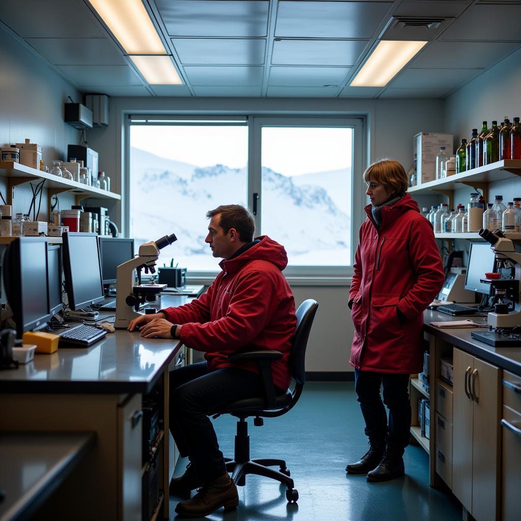 Antarctic Research Station Scientists Working