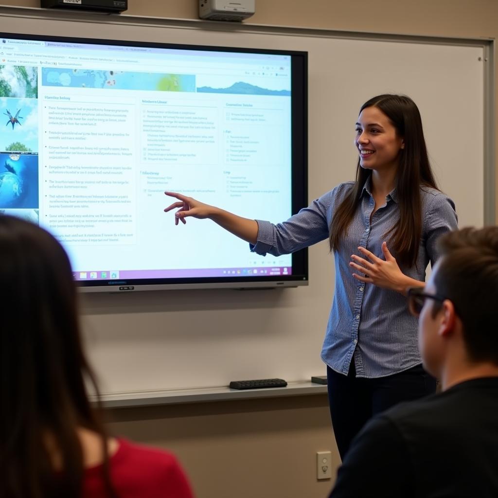 Student presenting their AP Research project