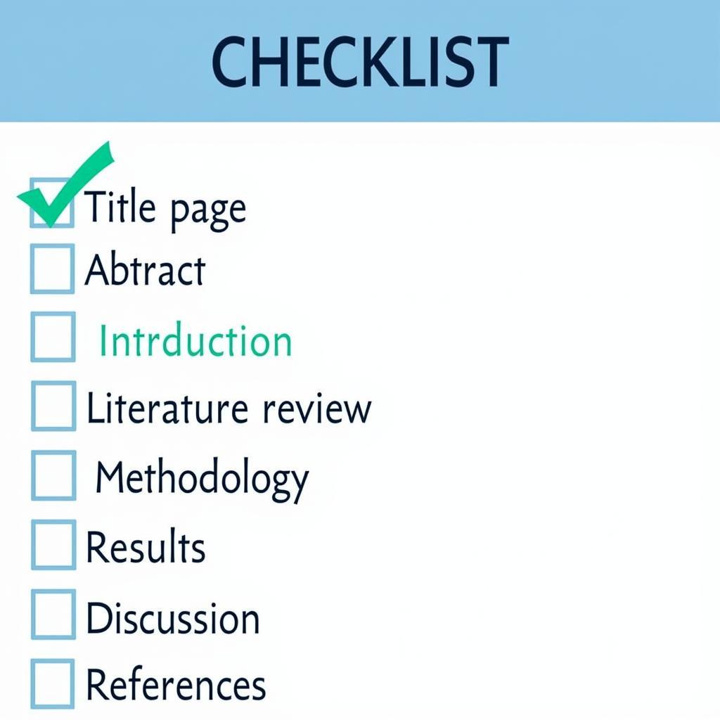 APA Research Proposal Checklist