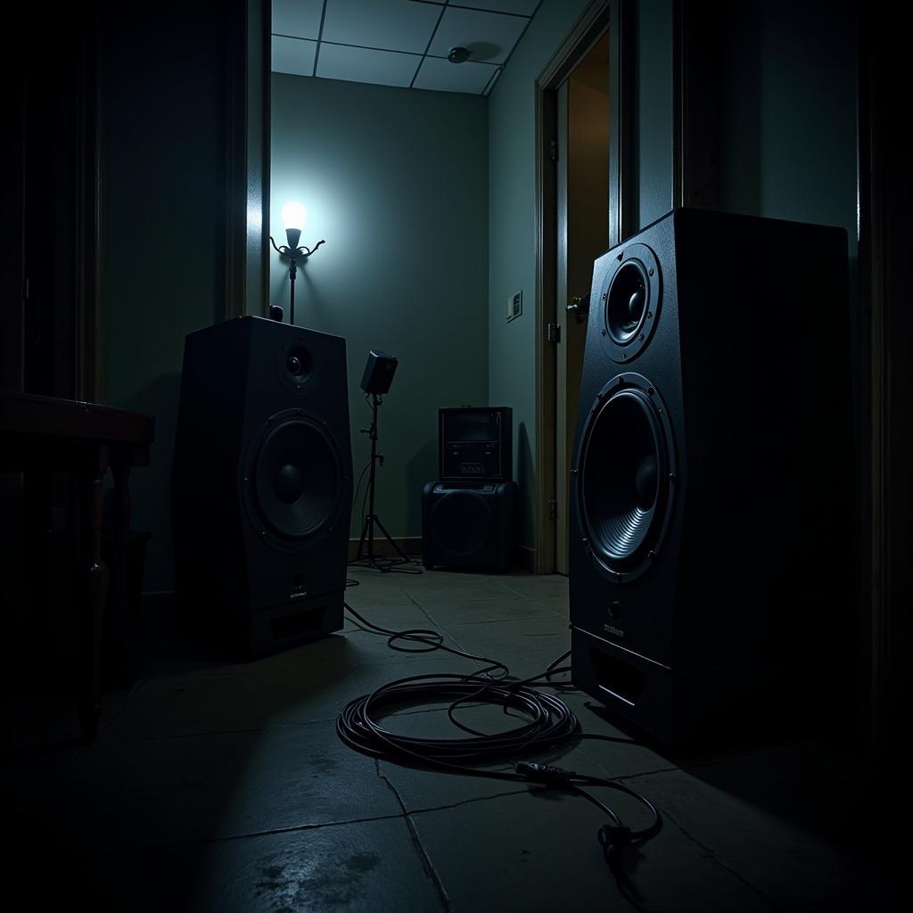 AR18 Acoustic Research Speakers in a Paranormal Investigation Setting