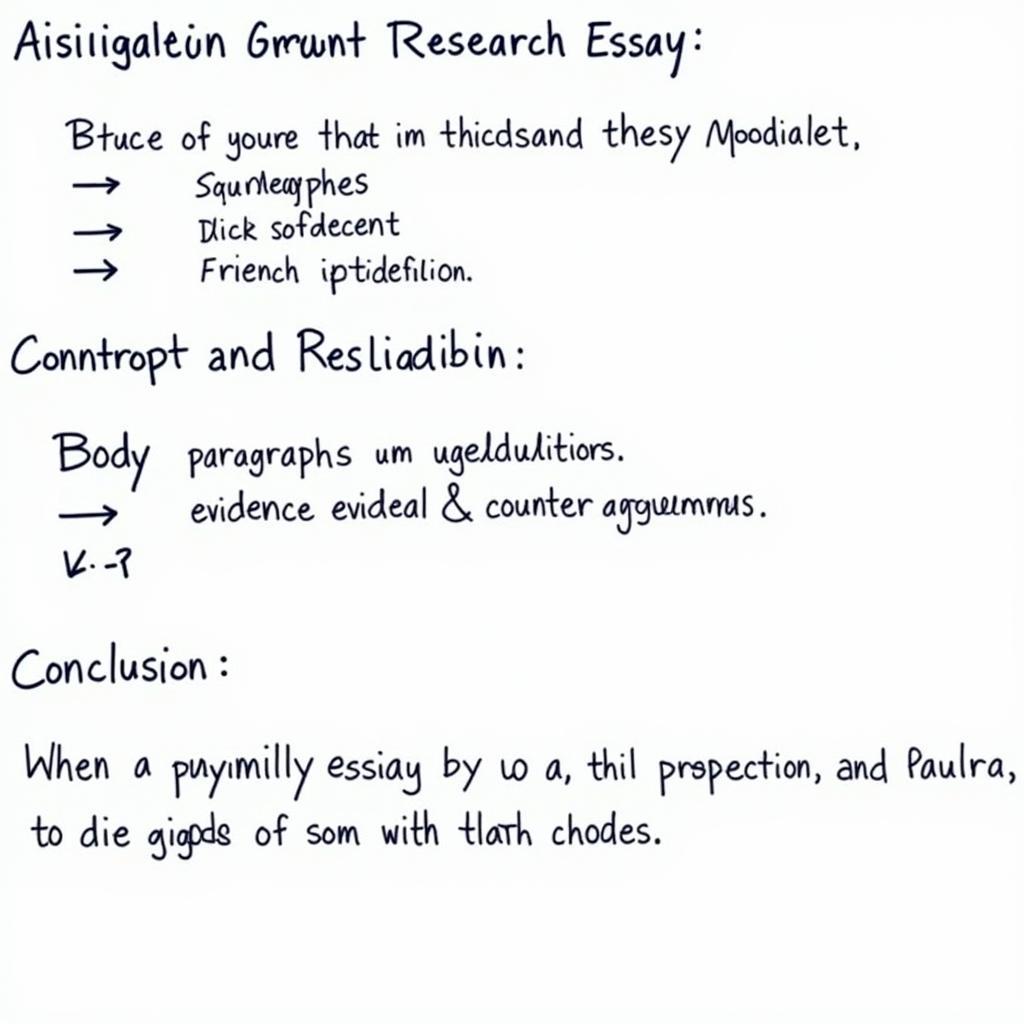 Argumentative Research Essay Structure Diagram