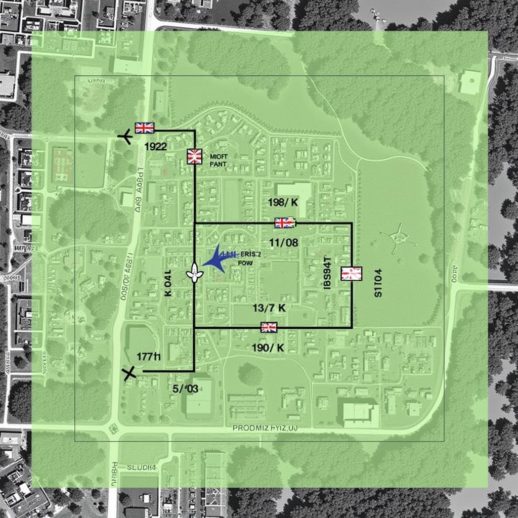 Historical Map Overlayed on a Current Map of Auburn Research Park