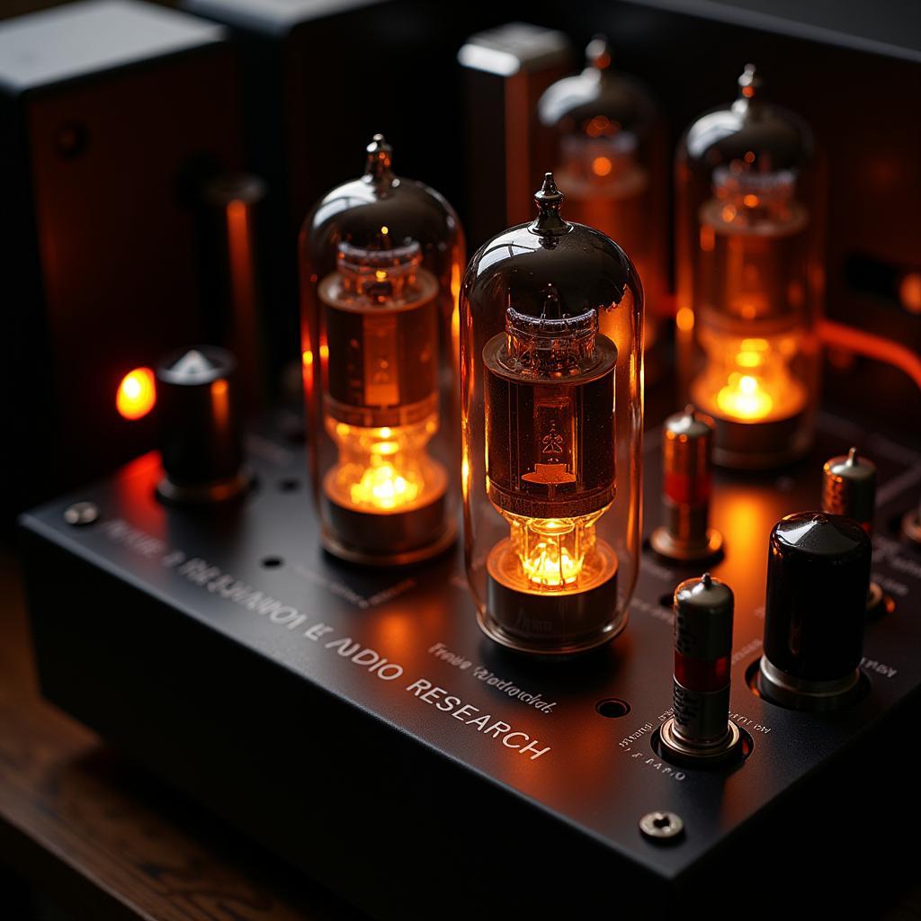 Close-up of an Audio Research Tube Amp