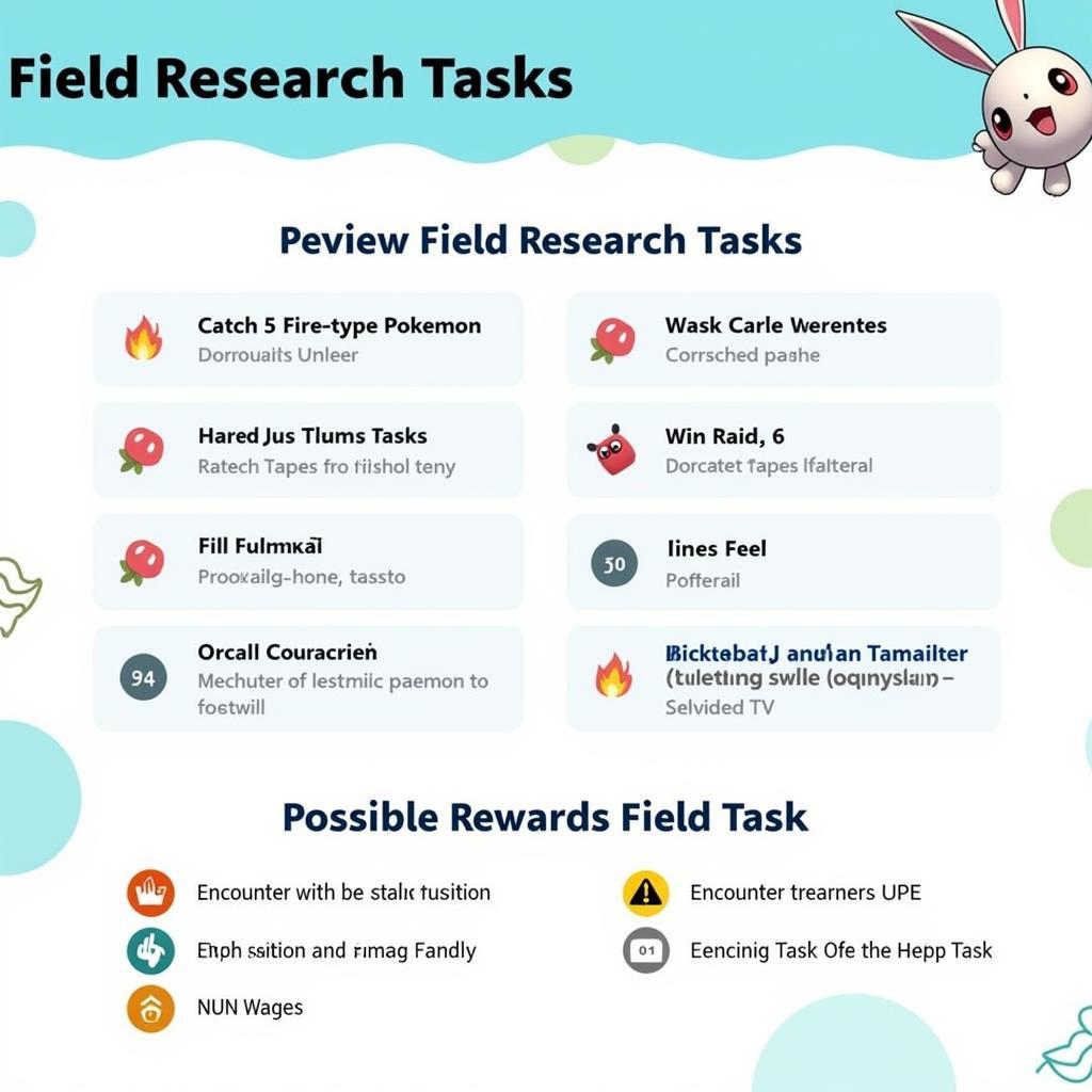 Possible August 2023 Field Research Tasks