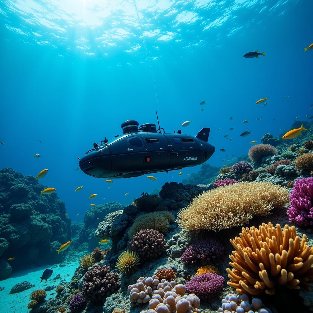 Autonomous Underwater Vehicle Exploring Coral Reef