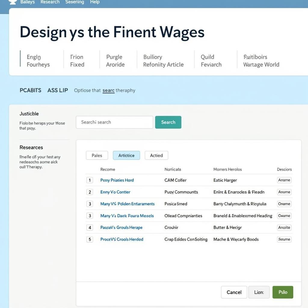 Bailey's Research Database Interface