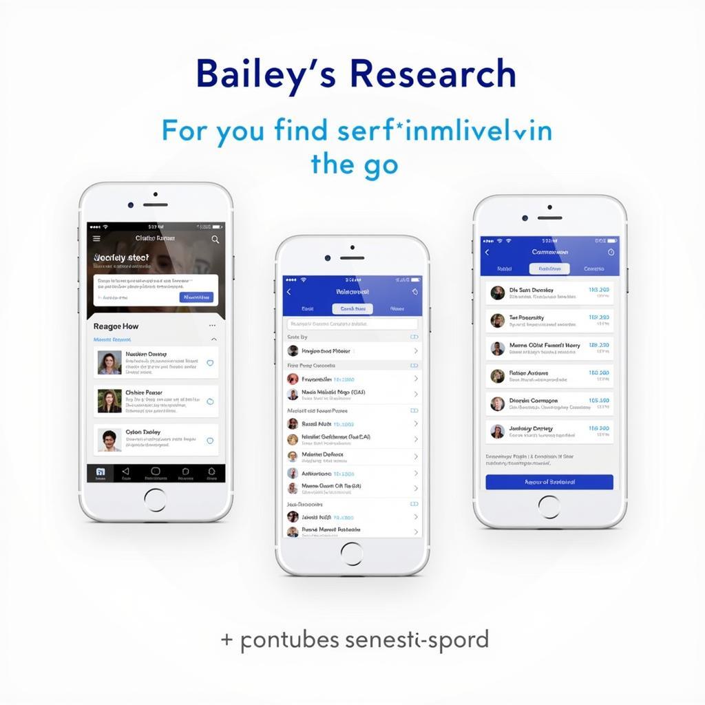 Bailey's Research Mobile App Interface