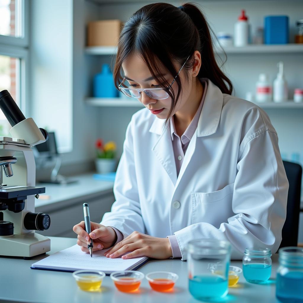 Scientist conducting basic research in a lab