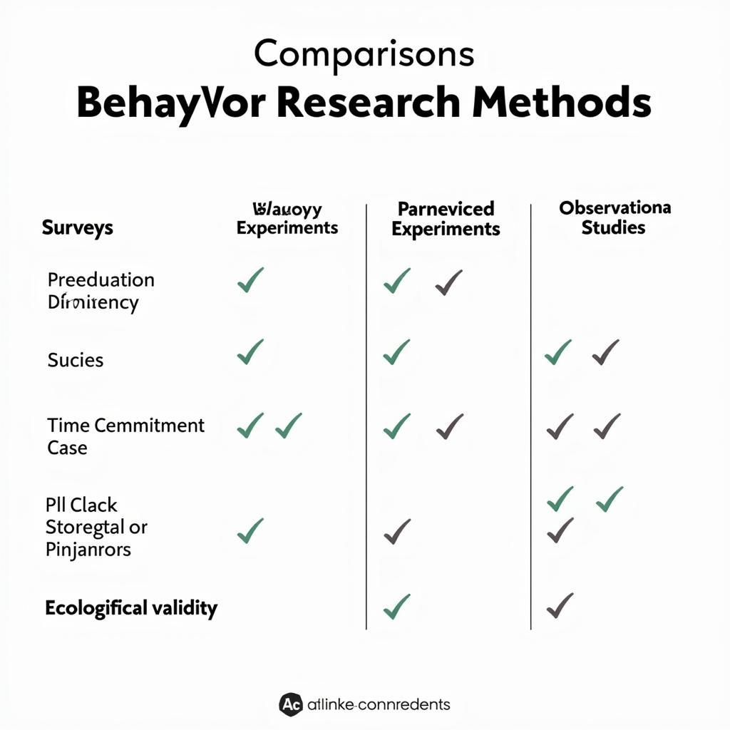 Behavioral Research Methods Comparison Chart