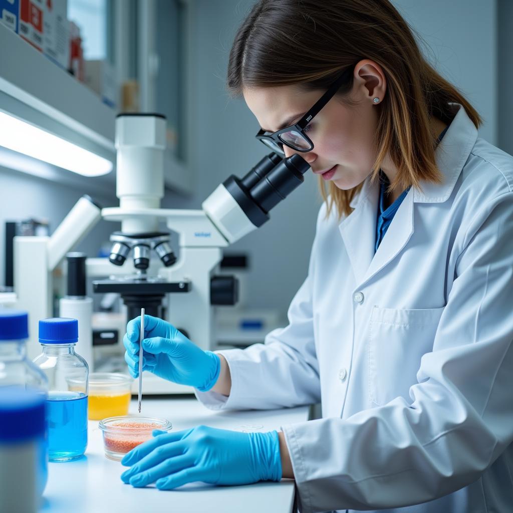 Scientist conducting bench research in a laboratory