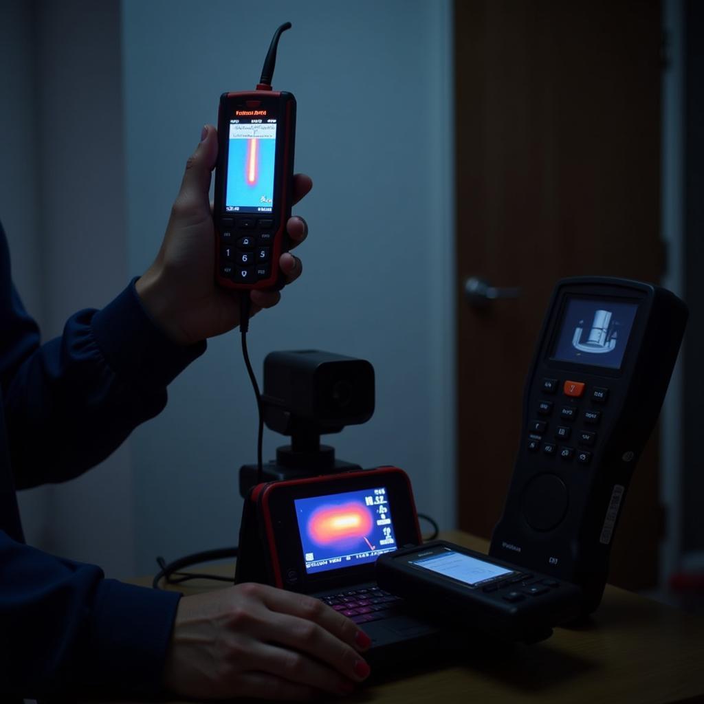 Paranormal investigation equipment being used at a site near Bend Research in Bend, Oregon.