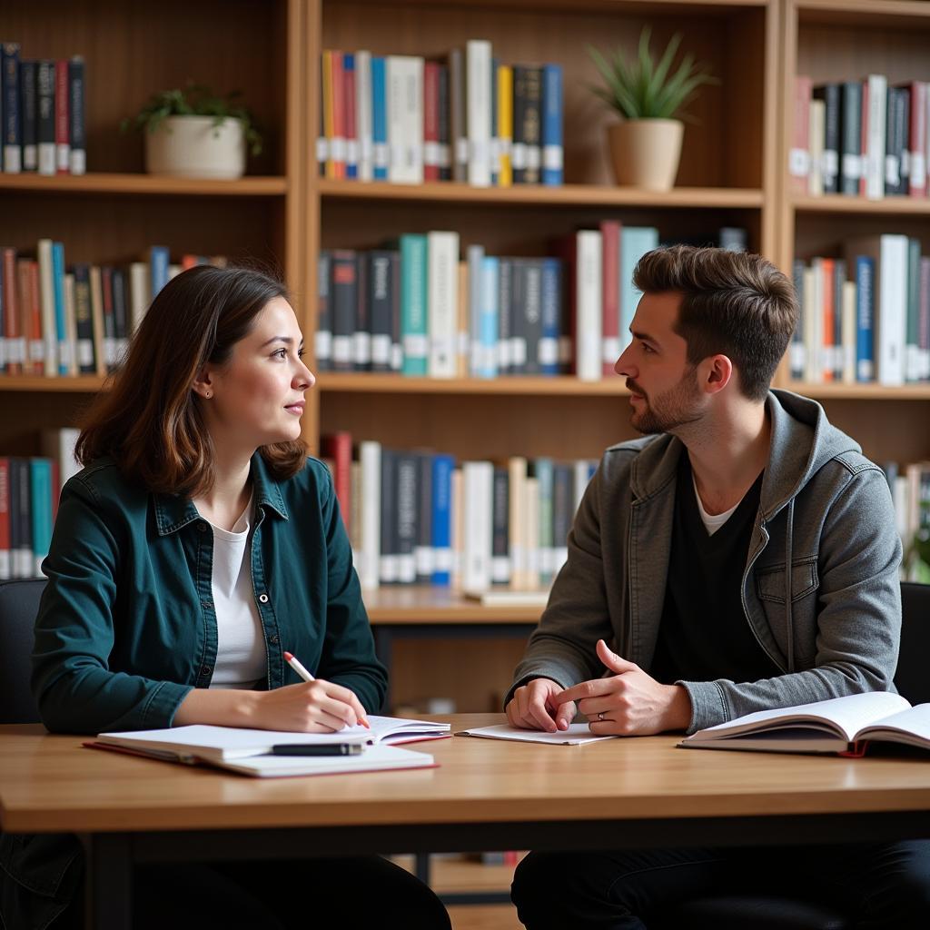 A Berkeley student meeting with a professor to discuss research