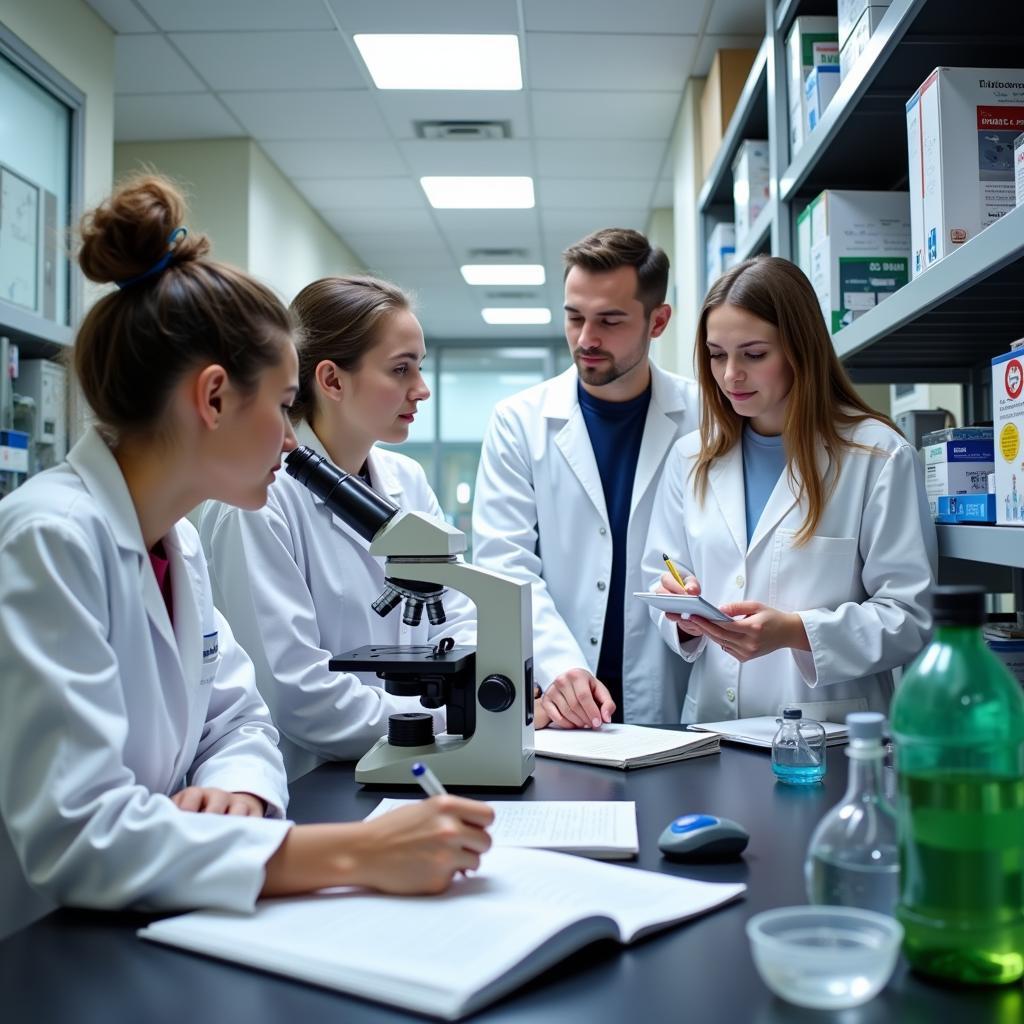 Students conducting research in a Berkeley lab