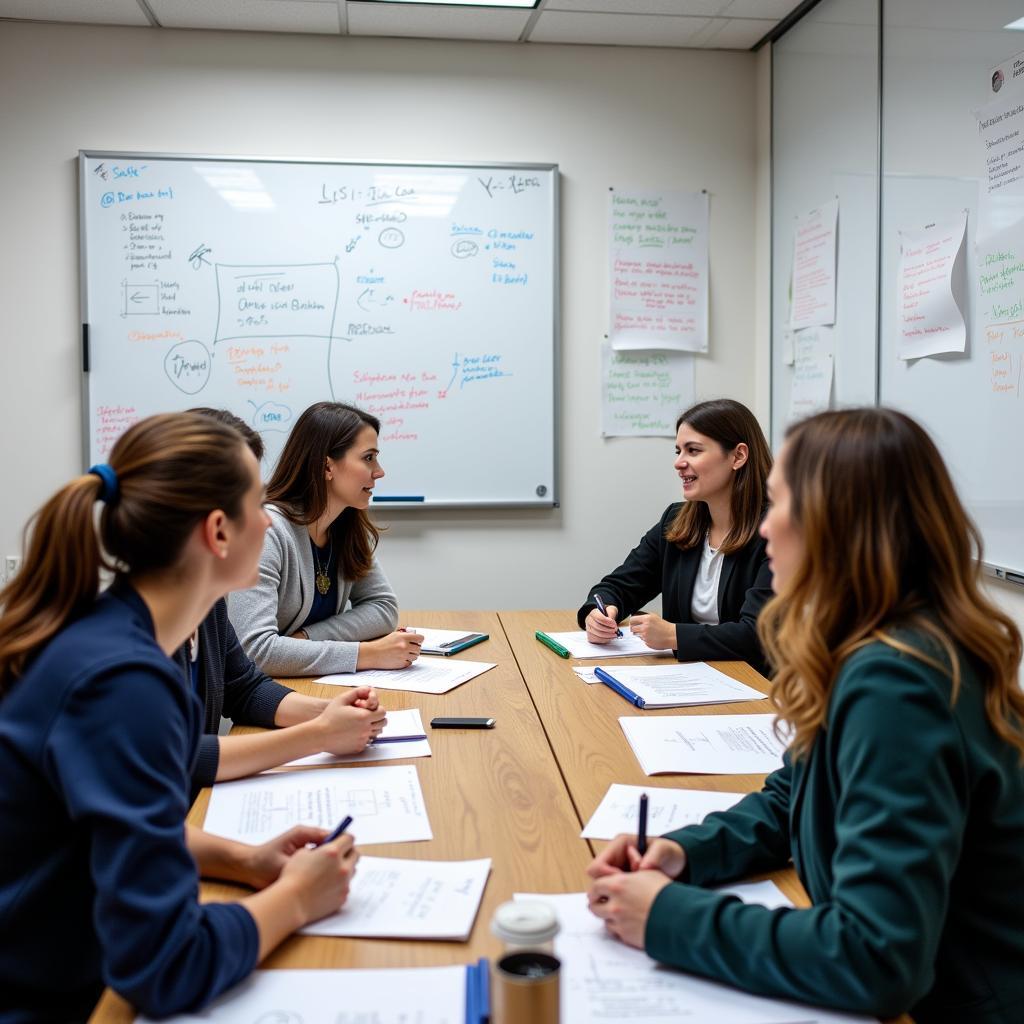 Researchers collaborating in a meeting at the Biomedical Research Building, University of Miami