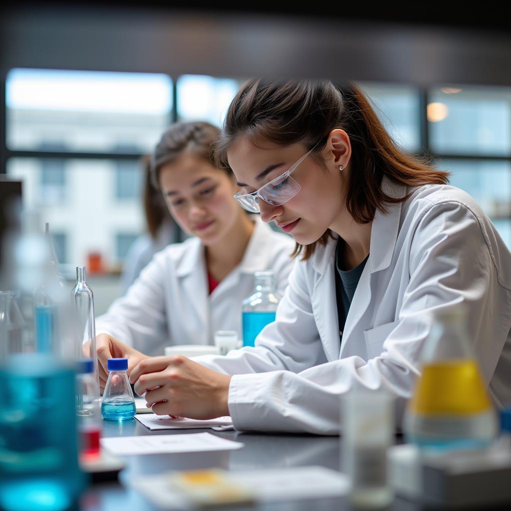 Student Working in a Lab at Boston University during the Summer Research Fellowship