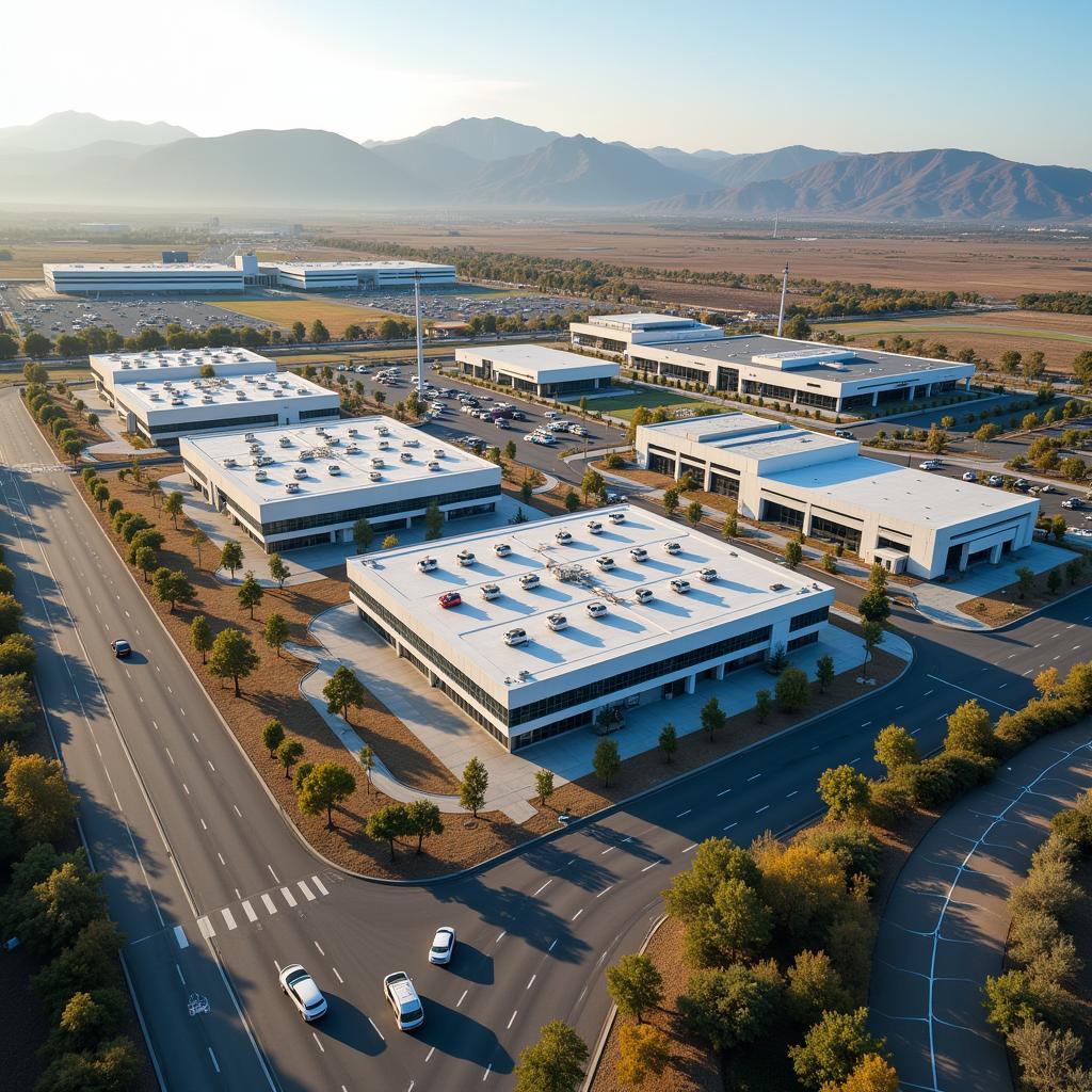 Aerial View of a Transportation Research Center in California