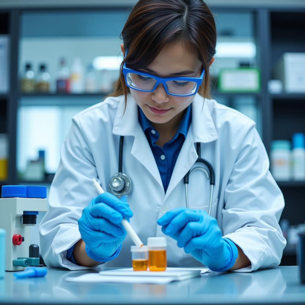 Cancer Researcher Conducting Lab Work