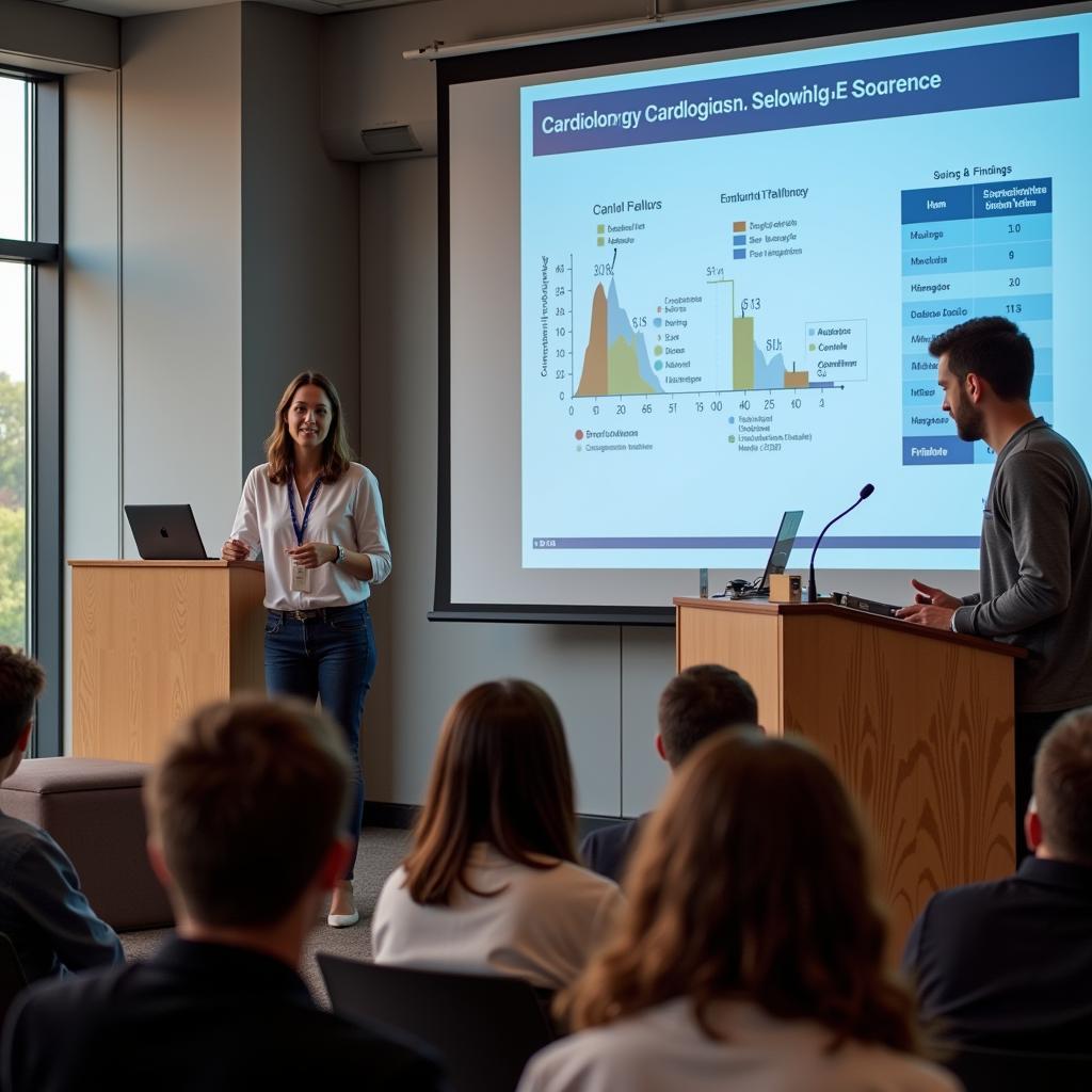 Cardiology Fellow Presenting Research at a Conference