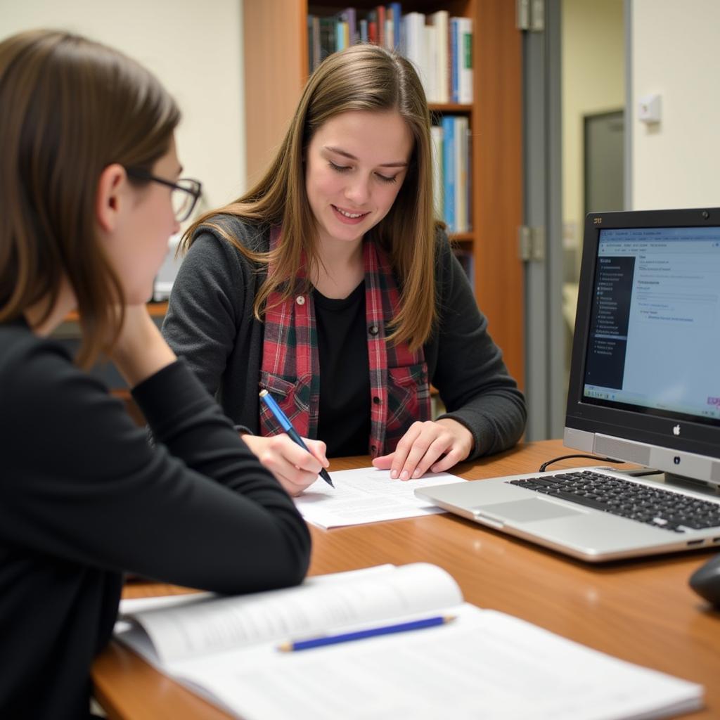 High school student actively engaging in an internship, applying their research findings in a real-world setting.