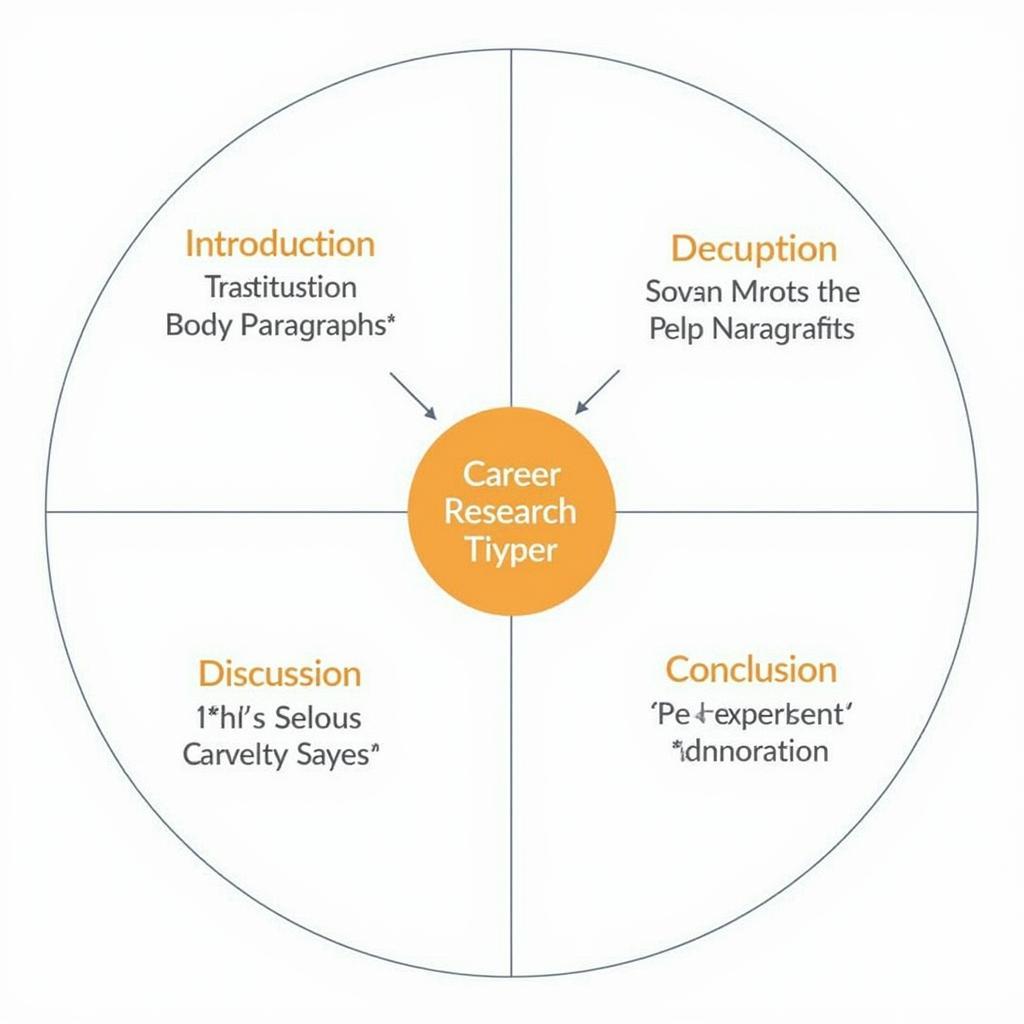 Structure of a career research paper with introduction, body, discussion and conclusion.