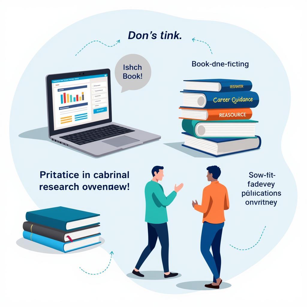 Career research resources like books, websites and interviews.