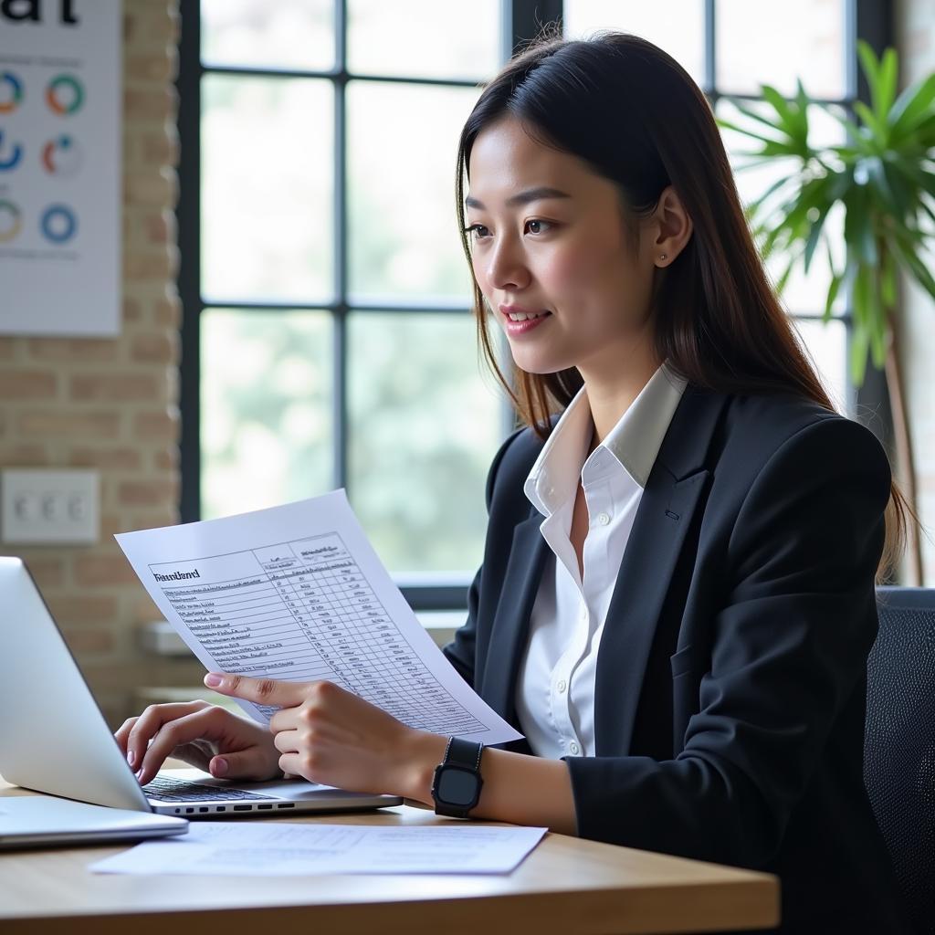 A Certified Research Administrator diligently working on a laptop, reviewing research documents and managing project details.