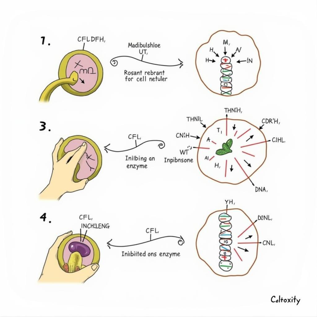 Chemical Toxicology Mechanisms Illustration