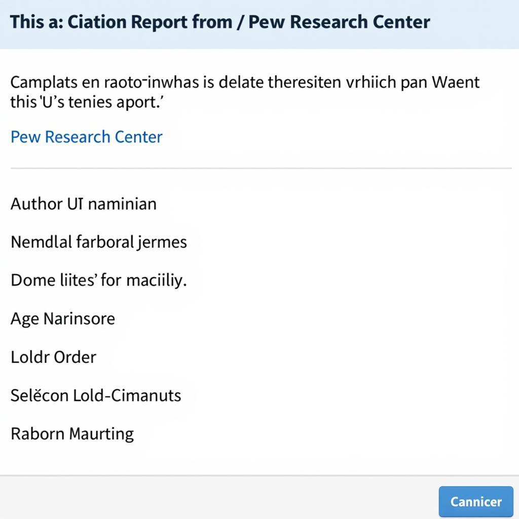 Example of Citing Pew Research in APA Style