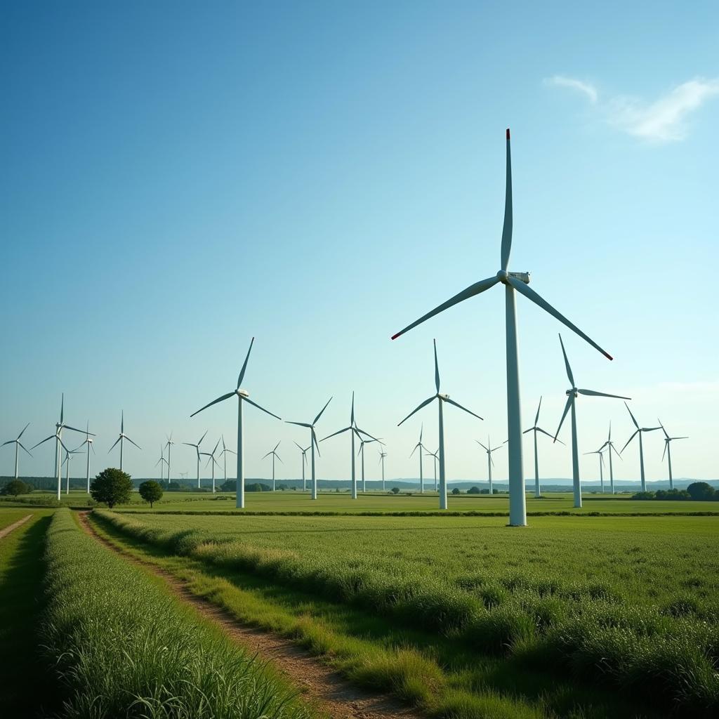 Wind turbines generating clean energy