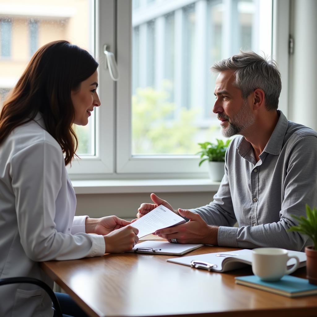 Clinical Research Coordinator Working with Patient