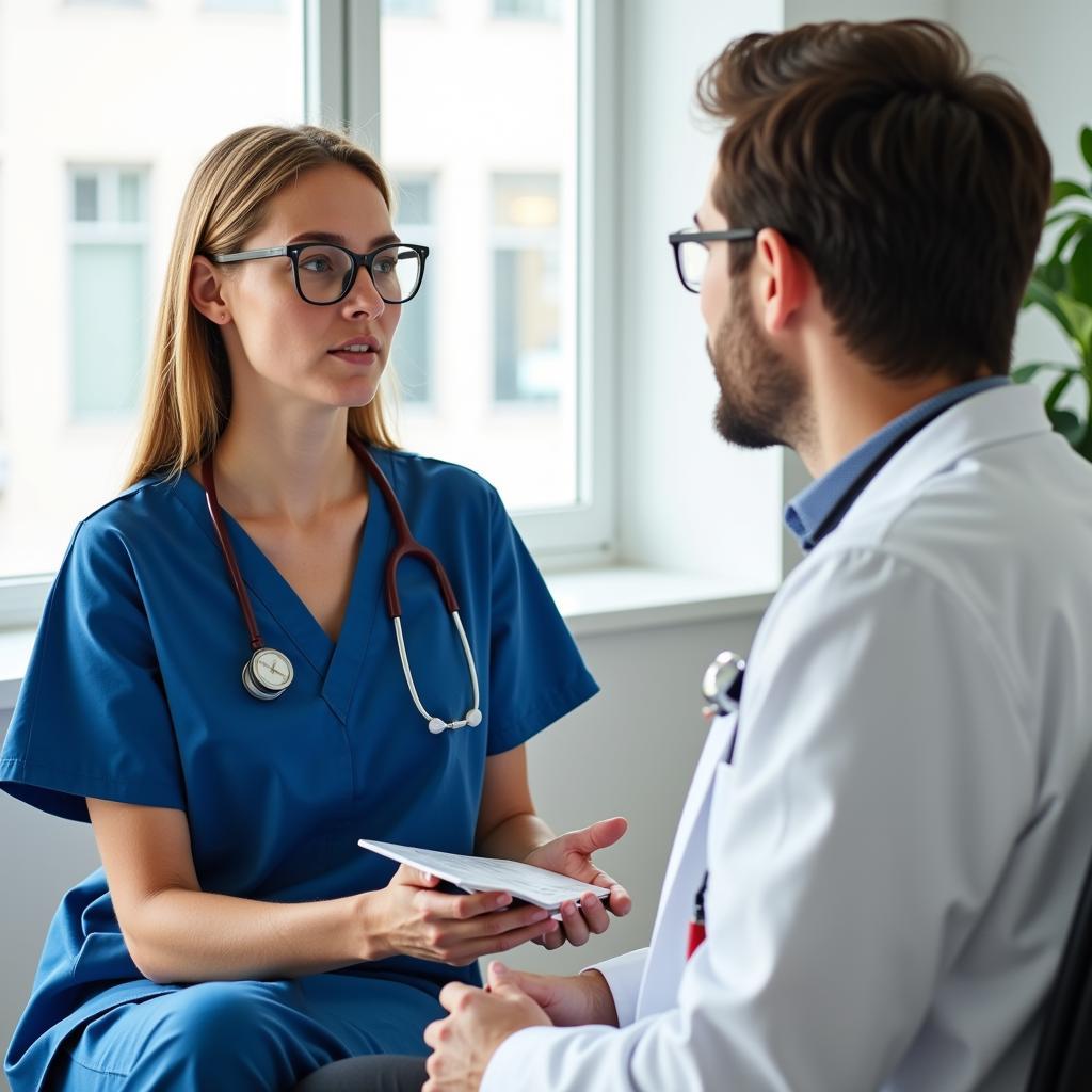 Clinical Research Coordinator Working with Patient