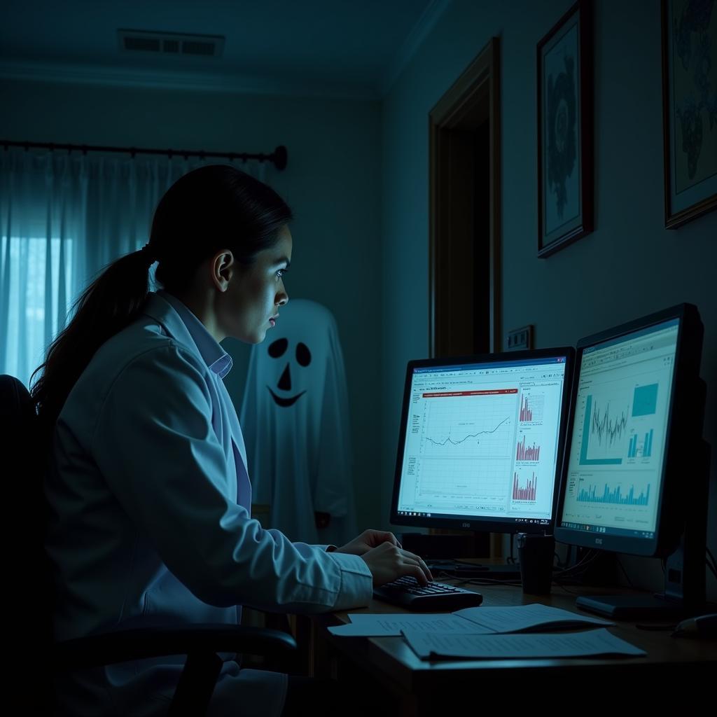 Clinical Research Professional Analyzing Paranormal Data