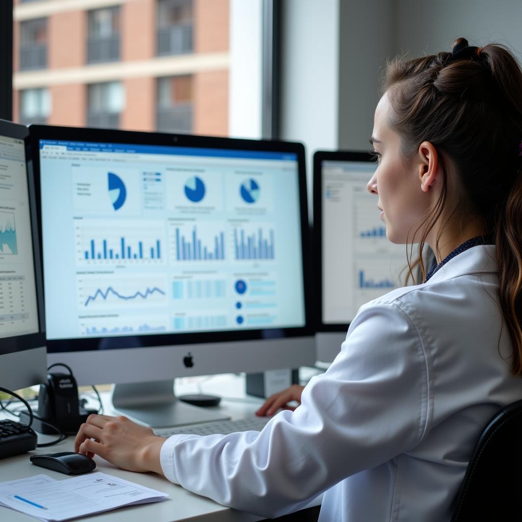 Clinical Research Student Examining Data