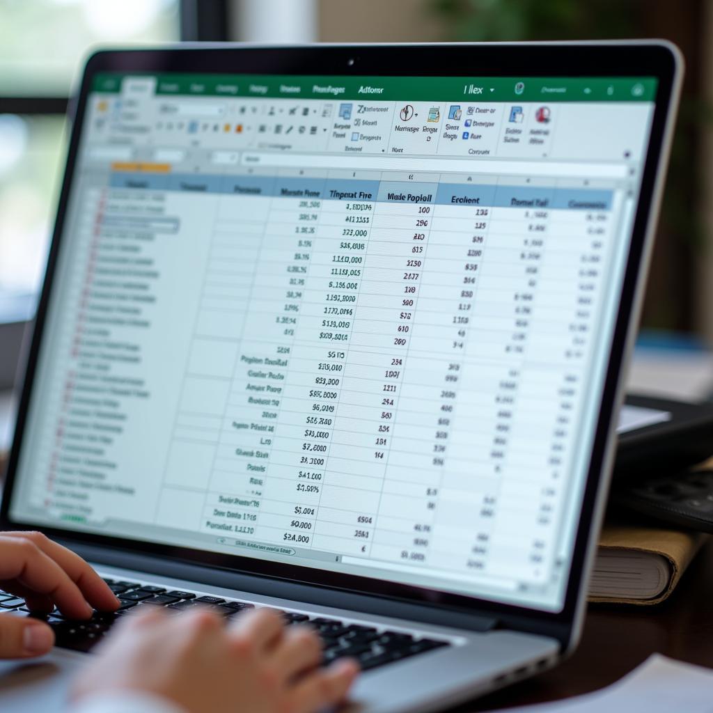 Clinical Researcher Analyzing Data in Excel Spreadsheet