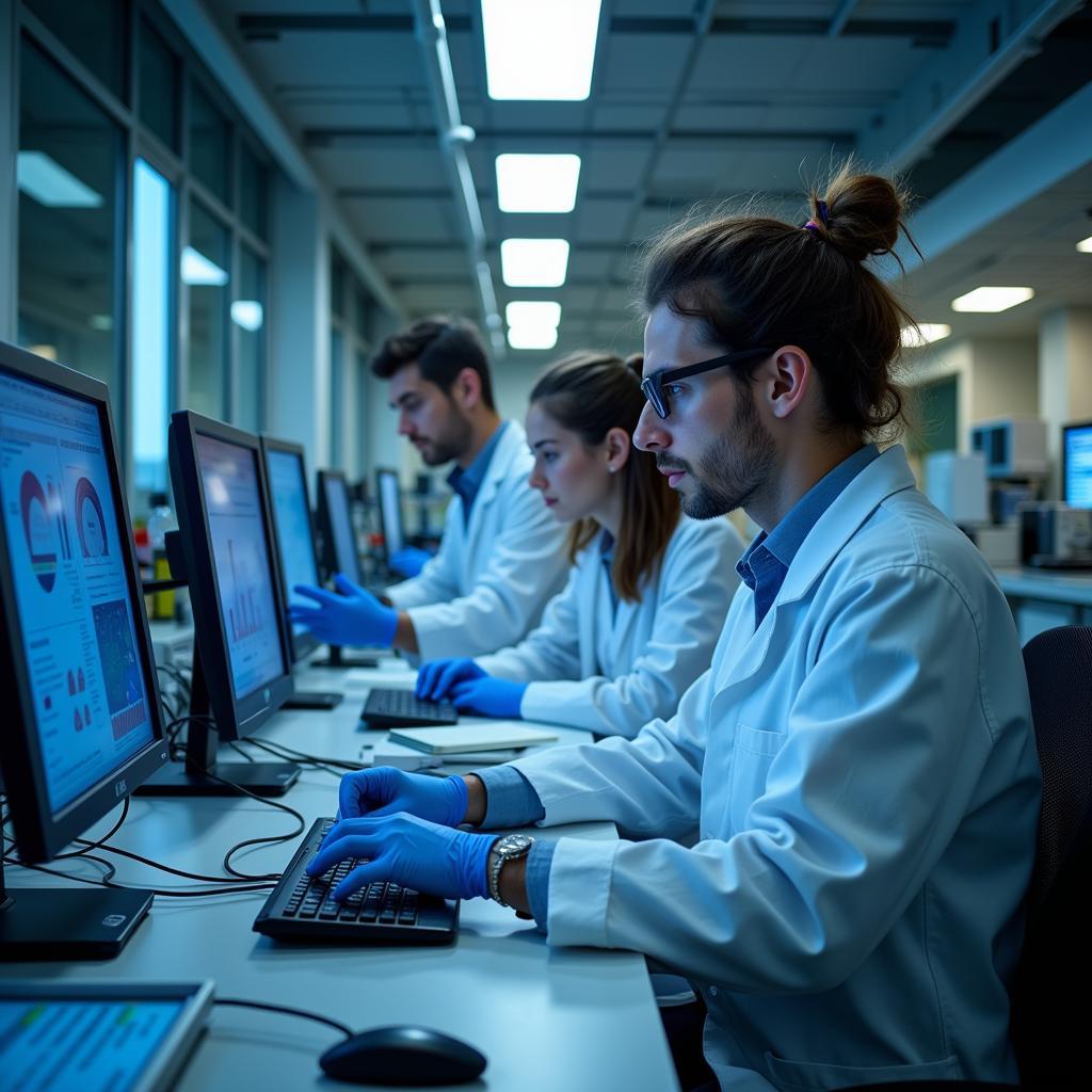 Scientists working in a clinical translational research center