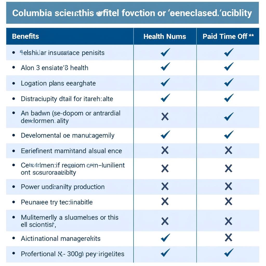 Columbia Research Scientist Benefits Package Breakdown