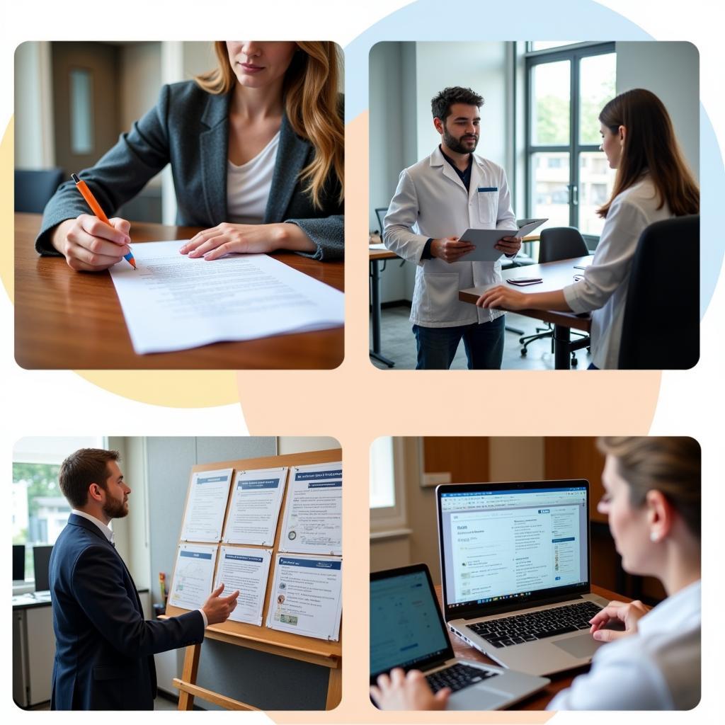 Different forms of communication in research, including written reports, presentations, and posters