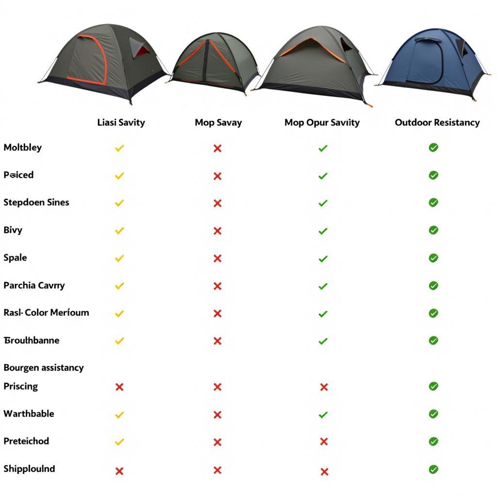 Comparison chart of different Outdoor Research bivy models